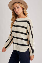 Load image into Gallery viewer, Daria Sheer Striped Oversize Knit Pullover