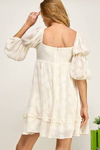 Load image into Gallery viewer, Evelyn Textured Peasant Sleeve Dress