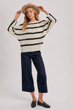 Load image into Gallery viewer, Daria Sheer Striped Oversize Knit Pullover