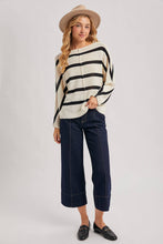 Load image into Gallery viewer, Daria Sheer Striped Oversize Knit Pullover