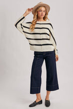 Load image into Gallery viewer, Daria Sheer Striped Oversize Knit Pullover