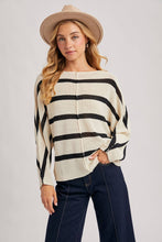 Load image into Gallery viewer, Daria Sheer Striped Oversize Knit Pullover