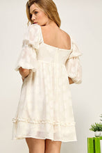 Load image into Gallery viewer, Evelyn Textured Peasant Sleeve Dress