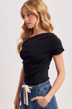 Load image into Gallery viewer, Delia Draped Knit Asymmetric One Shoulder Top