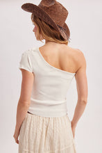 Load image into Gallery viewer, Delia Draped Knit Asymmetric One Shoulder Top