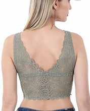 Load image into Gallery viewer, Lace Seamless Back Bralette - Heathered Grey