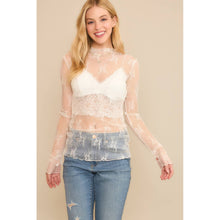 Load image into Gallery viewer, Lizzy Sheer Mesh Layering Top - Cream
