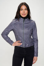 Load image into Gallery viewer, Abigail Racer Jacket in Blue Grey
