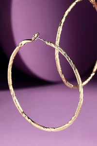 Marissa Textured Hoop Earrings - Gold