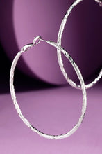 Load image into Gallery viewer, Marissa Textured Hoop Earrings - Silver
