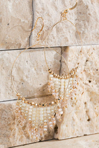 Lavinia Beaded Earrings-Champagne