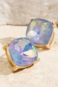 Cleo Glass Stud Earrings in Opal