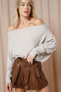 Maddy Off Shoulder Blouse in Sand