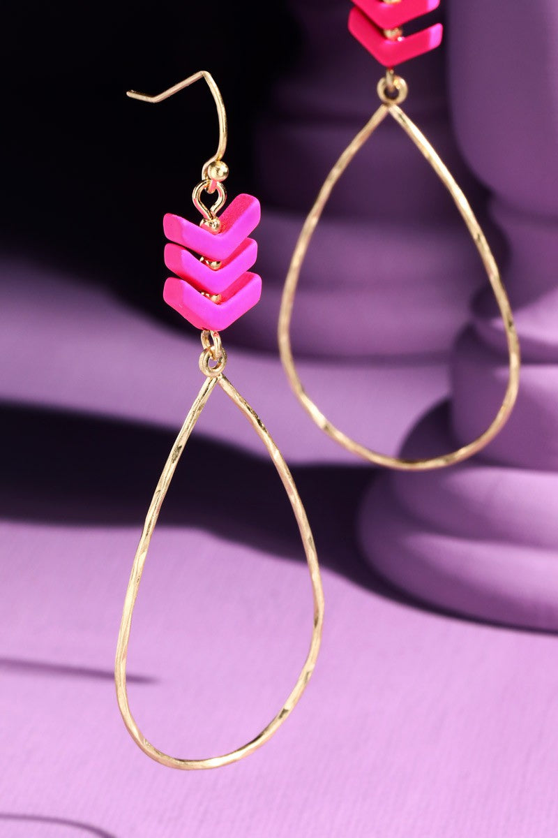 Kaye Chevron Teardrop Earrings
