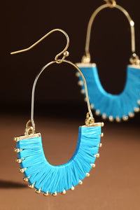 Rita Raffia Earrings in Turquoise