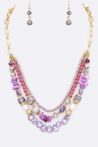 Mara Necklace & Earrings Set | Lavender