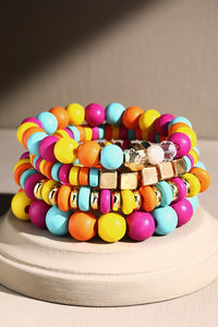 Birdie Bright and Colorful Stacked Bracelet