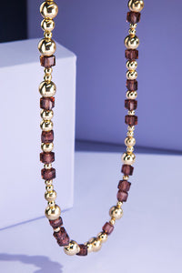Melody Glass Bead Necklace - Purple