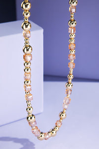 Melody Glass Bead Necklace - Peach