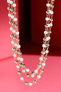 Ingrid Petite Pearl Beaded Necklace - Silver