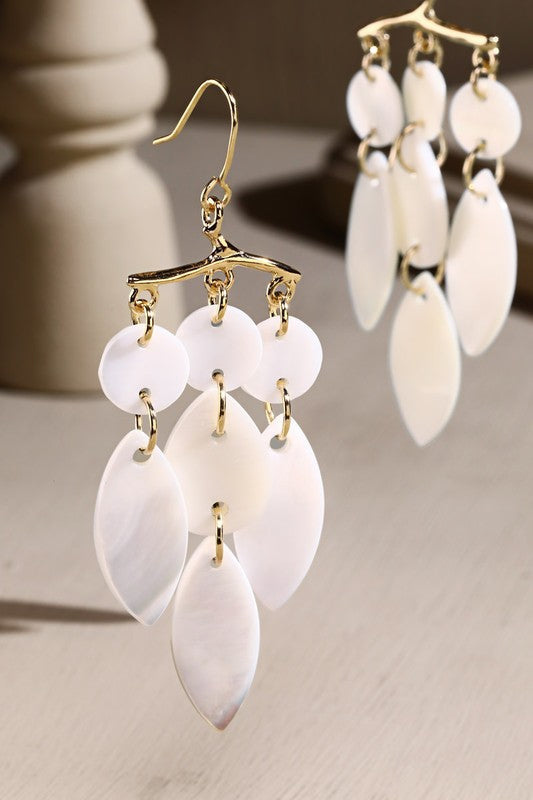 Avalon Drop Earrings in White