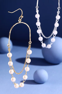 Helen Pearl Earrings - White & Silver