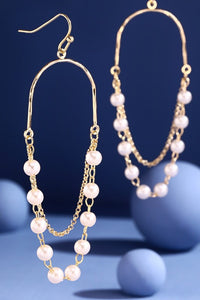 Helen Pearl Earrings - Cream & Gold