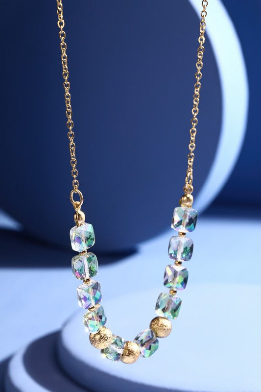 Lia Necklace - Clear Beads