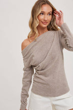 Load image into Gallery viewer, Jordyn Ruched One Shoulder Sweater in Cinnamon Dulce
