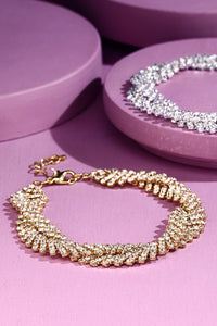 Katheryne Rhinestone Bracelet - Gold