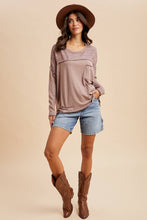 Load image into Gallery viewer, Emma Embroidered Long Sleeve Tee in Mauve
