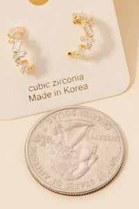 Cz Mini Silver Earrings