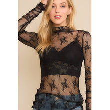 Load image into Gallery viewer, Lizzy Sheer Mesh Layering Top - Black
