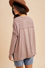 Load image into Gallery viewer, Emma Embroidered Long Sleeve Tee in Mauve
