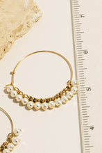 Load image into Gallery viewer, Pearl Beaded Hoop - Silver

