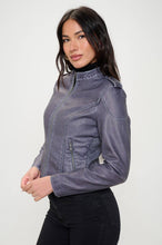 Load image into Gallery viewer, Abigail Racer Jacket in Blue Grey
