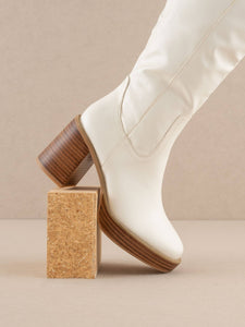 The Juniper White | Platform Knee-High Boots