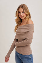 Load image into Gallery viewer, Brandi Off Shoulder Fitted Sweater
