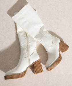 The Juniper White | Platform Knee-High Boots