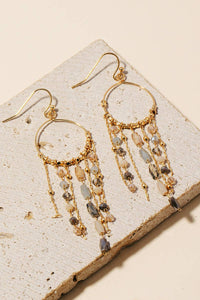 Crystal Fringe Earrings - Multi