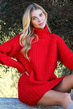 Load image into Gallery viewer, Valentina Sweater Dress in Red
