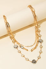 Load image into Gallery viewer, Layered Rhinestone And Chains Necklace
