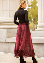 Load image into Gallery viewer, Crystal Embroidered Maxi Skirt With Side Pockets
