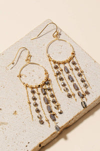 Crystal Fringe Earrings - Multi