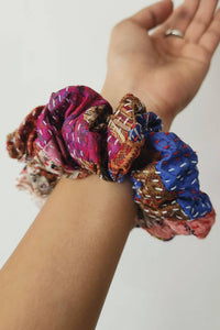 Silk Kantha Scrunchies - each