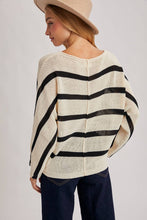 Load image into Gallery viewer, Daria Sheer Striped Oversize Knit Pullover
