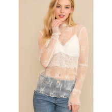 Load image into Gallery viewer, Lizzy Sheer Mesh Layering Top - Cream
