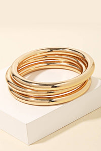 Metallic Triple Bangle Bracelet: G