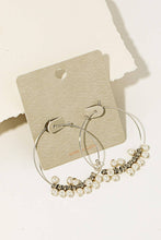 Load image into Gallery viewer, Pearl Beaded Hoop - Silver
