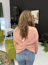 Load image into Gallery viewer, Sugared Fig Twist Back Sweater
